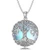 PROESS Collana con albero della vita, in argento Sterling 925, con pietra di luna, albero della vita, ciondolo con nodo celtico, idea regalo per uomo e donna, geeignet, Argento sterling, Nessuna