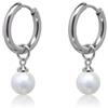Limerencia Orecchini a Cerchio in Titanio con Ciondolo, G23 Orecchini Pendenti Medici Ipoallergenici con Perle di Zirconia Cubica per Orecchie Sensibili Gioielli di Moda da Donna