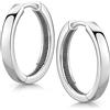 MATERIA by Matthias Wagner SO-426 - Orecchini a cerchio da donna, in argento 925, 21 mm, rodiato, larghezza 3 mm