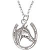 Alexander Castle Collana in argento Sterling con ciondolo portafortuna a forma di ferro di cavallo, catena da 45,7 cm