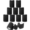 Gudotra Benda Elastica Coesiva Garza Autoadesiva Benda Elastiche per Bendaggio Fissaggio Medicazione Fratture Leggere Sportivo (4,5Mx7,5cm-10 rotoli-nero)