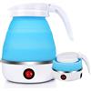 Gziztx Bollitore Elettrico Pieghevole 600ML Portatile Bollitore da Viaggio Piccolo Adatto per Cucina, Viaggi, Campeggio e Attività All'aperto(Blu)