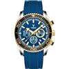 TYBERLEY Orologio da polso vintage da uomo, al quarzo, cronografo, con fasi lunari, cinturino in gomma, impermeabile, luminoso, casual, sportivo