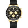TYBERLEY Orologio da polso al quarzo da uomo, classico, 42 mm, impermeabile, cinturino in gomma, luminoso, multifunzione, cronografo