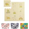 Hakuna Matte Elegante tappeto puzzle per neonati 0, 9x0, 9 m - 9 pannelli 30x30 cm con animali e 12 bordi - Tappetino da gioco più spesso del 20% in confezione riciclabile - atossico e inodore