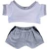 niannyyhouse Bambola di peluche, 10 cm, 15 cm, 20 cm, vestiti a contrasto, t-shirt e pantaloni, abbigliamento sportivo, morbido peluche imbottito (A7, 20 cm)