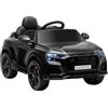 HOMCOM Auto elettrica per bambini con licenza Audi RS Q8, auto a batteria da 6 V, veicolo elettrico con telecomando, MP3, USB, musica, Bluetooth, per bambini da 3 a 5 anni, nero