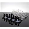 Slato Scacchiera decorativa set scacchi design moderno in cristallo acrilico trasparente e nero Queen