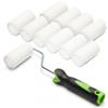 ToolSpace Rullo per Verniciare Rulli in Mousse Liscia con Manico per Legno Metallo Piastrelle Mobili Progetti Fai-da-Te Smalti e Vernici Alta Densità con Applicazione Assorbimento - 7cm Set 10 Pezzi