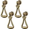 MOROBOR - Maniglie a tirare vintage in lega di zinco, 4 pezzi, con pendenti sagomati, anelli triangolari lunghi, bronzo verde, foro singolo, per armadi, guardaroba, credenze, armadi, cassetti, porte