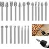 Zescyha 20 Pezzi Frese per Utensili Rotanti, Frese Gambo 3mm HSS per Incisione e Fresatura, Punte Burr in Acciaio ad Alta Velocità con Gambo, Compatibili con Dremel e Utensili Rotanti per Intaglio Legno
