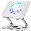 ICARE Supporto PC Portatile con Ventole PC Magnetica RGB, Rotazione a 360°, Portata 10KG e 18dB Silenzioso, Supporto per Laptop/Tablet Fino a 16