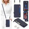 SailorTech Custodia per iPhone XS Max in Pelle Portafoglio con porta carte di credito, Cover per iPhone XS Max Cellulare Regolabile Collana con slot per carte di credito - Blu