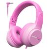 awatrue Cuffie per Bambini con Cavo, Limitazione del Volume 74/85/94 dB Cuffie per Bambini, Jack da 3,5 mm, Design Pieghevole, Cuffie On-ear per Ipad, Tablet, Scuola, Viaggio (Rosa)