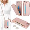 SailorTech Custodia per iPhone 7 Plus in Pelle Portafoglio con porta carte di credito, Cover per iPhone 8 Plus Cellulare Regolabile Collana con slot per carte di credito - Oro Rosa