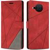 SONWO Cover per Nokia X10 / Nokia X20 Custodia, Flip Caso in PU Pelle Case Cover Premium Portafoglio Custodia per Nokia X10 / Nokia X20, Slot per Schede, Supporto Stand, Rosso