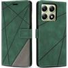 SONWO Cover per Xiaomi 14T, Flip Custodia in PU Pelle, Cover a Libro Portafoglio con Slot per Schede e Supporto Stand per Xiaomi 14T, Verde