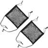 pclapora 2 Pezzi Rete Portaoggetti Auto, 25 x 30 cm Rete Bagagliaio Auto, Retebagagliaio Portaoggetti Tasca Organizer Elastico, Universale Storage Mesh Net con 4 Ganci Elastica per Sedile, Groceries
