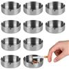 CPROSP 10 Pezzi Portacenere in Acciaio Inox(8cm), Posacenere da Esterno da Tavolo, Per Esterni e Interni: Balcone, Terrazza, Ufficio, Ristorante, Bar, Scrivania