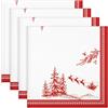 Arquiel Tovaglioli Natale Set Di 4, Tovaglioli Cedro Natale Rosso Di Stoffa 100% Cotone Riutilizzabili Morbido Tovaglioli Da Tavola Perfetto Per Feste,Festival, Ristoranti(45 cm x 45 cm)