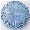 OUKEYI Cuscino rotondo in velluto a pieghe, 35 cm, colore puro, a forma di zucca, adatto per casa, letto, auto, decorazione (blu)