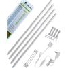 Cefrank Kit Luci LED per Mobili 4 Barre 6000K Bianco Freddo | Alimentatore e fissaggi inclusi, luce uniforme senza zone d'ombra, ideale in vetrine, scaffali ed esposizioni