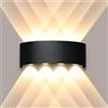Ankey 8W LED Lampada da Parete, Moderno Interno/Esterno Applique da Parete, Bianco Caldo 3000K IP65 Impermeabile per Bagno Camera da Letto Corridoio Scale