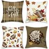 Bonhause Federe per Cuscini Autunno 45 x 45 cm Rugby Zucche Foglie Acero Marrone Velluto Morbido Decorativo per Divano Letto Casa Giardino Esterno Set di 4