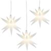 ideen mit herz Stella a LED, 3 pezzi in bianco, funzionamento a batteria, Ø 10 cm, funzione timer: 6 ore accese, 18 ore spento, con 16 raggi e 1 luce LED in bianco caldo, decorazione per finestre di Natale