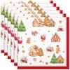 Arquiel Tovaglioli Natale Set Di 4, Tovaglioli Cedro Natale Pan Di Zenzero Rosso Di Stoffa 100% Cotone Riutilizzabili Morbido Tovaglioli Perfetto Per Feste,Festival, Ristoranti(45 cm x 45 cm)