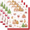 Arquiel Tovaglioli Natale Set Di 6, Tovaglioli Cedro Natale Pan Di Zenzero Rosso Di Stoffa 100% Cotone Riutilizzabili Morbido Tovaglioli Perfetto Per Feste,Festival, Ristoranti(45 cm x 45 cm)