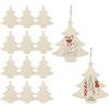 DAHI 50 Pz Decorazioni Albero in Legno di Natale, da Appendere, Alberi di Natale in Legno Fai da Te, con Corda, Decorazioni Natalizie (Albero-Piccolo)