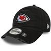 New Era NFL Wash 9Twenty - Berretto regolabile Kansas City Chiefs, nero, taglia: unica