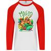 Fruit of the Loom Magiche Funghetti LSD ACIDO Viaggio Maglietta Baseball L/S Uomo