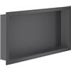 Erfu Bagno da incasso - Moderna nicchia da parete in acciaio inox | Mensola da incasso per doccia e bagno (bronzo grigio, 300 x 600 x 70 mm)