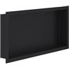 Erfu Bagno da incasso - Moderna nicchia da parete in acciaio inox | Mensola da incasso per doccia e bagno (nero opaco, 300 x 600 x 70 mm)