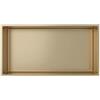 Erfu Bagno da incasso - Moderna nicchia da parete in acciaio inox | Mensola da incasso per doccia e bagno (oro spazzolato, 300 x 600 x 100 mm)