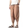 DSJJ Pantaloncini Uomo Cotone Lino Casual Pantaloncini Bermuda 3/4 Cargo Shorts Vintage Baggy Coulisse Comodo Jogging Pants (Marrone,XL)