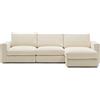 La Forma Divano modulare Alea 4 posti sfoderabile in ciniglia chaise longue destra écru 310 cm