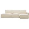 La Forma Divano modulare Alea 5 posti sfoderabile in ciniglia chaise longue destra écru 340 cm