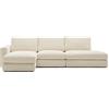 La Forma Divano modulare Alea 5 posti sfoderabile in ciniglia chaise longue sinistra écru 340 cm