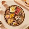 Generic Vassoio in legno per frutta secca, piatto da portata diviso in legno, vassoio rotondo da 25 cm con 8 scomparti, multiuso, per snack e antipasti, multiuso per snack e dessert (25 x 25 cm)