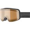 Uvex pyrit P - maschera da sci per adulti - categoria di filtro 2 - campo visivo ampliato, privo di appannamenti - black matt dl/pola-clear - one size
