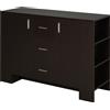 HOMCOM Armadietto da muro mobiletto cucina con 2 ante 3 cassetti scaffali laterali elegante per casa in legno marrone scuro 120 x 38 x 84cm