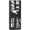 HOMCOM Libreria Moderna in Legno con Cassetto Centrale e Kit Antiribaltamento, 60x26x158 cm, Nero | Aosom Italy