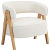 HOMCOM Poltrona da salotto in tessuto bouclè, imbottita, con seduta ampia e schienale ergonomico, 70 x 64 x 71 cm, Bianco | Aosom Italy