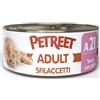 Petreet Natura Sfilaccetti di Pollo per Gatto da 70 gr Gusto A21 - Tonno Rosa con Pollo