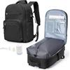 BOXSAM Zaino Sottovuoto Viaggio Con Pompa Zaino Easyjet 45x36x20 Aereo Bagaglio a Mano Zaini 15.6 Pollici Porta PC Casual Impermeabile Daypack Borsa da Cabina per Donna Uomo Nero
