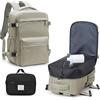 BOXSAM Zaino Sottovuoto Viaggio Con Pompa Zaino Ryanair 40x30x25 Aereo Bagaglio a Mano Zaini 14 Pollici Porta PC Casual Impermeabile Daypack Borsa da Cabina per Donna Uomo Marrone