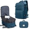 BOXSAM Zaino Sottovuoto Viaggio Con Pompa Zaino Easyjet 45x36x20 Aereo Bagaglio a Mano Zaini 15.6 Pollici Porta PC Casual Impermeabile Daypack Borsa da Cabina per Donna Uomo Blu